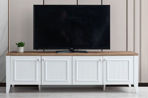 Evart E945 Yalı Tv Sehpası Beyaz/a.çam
