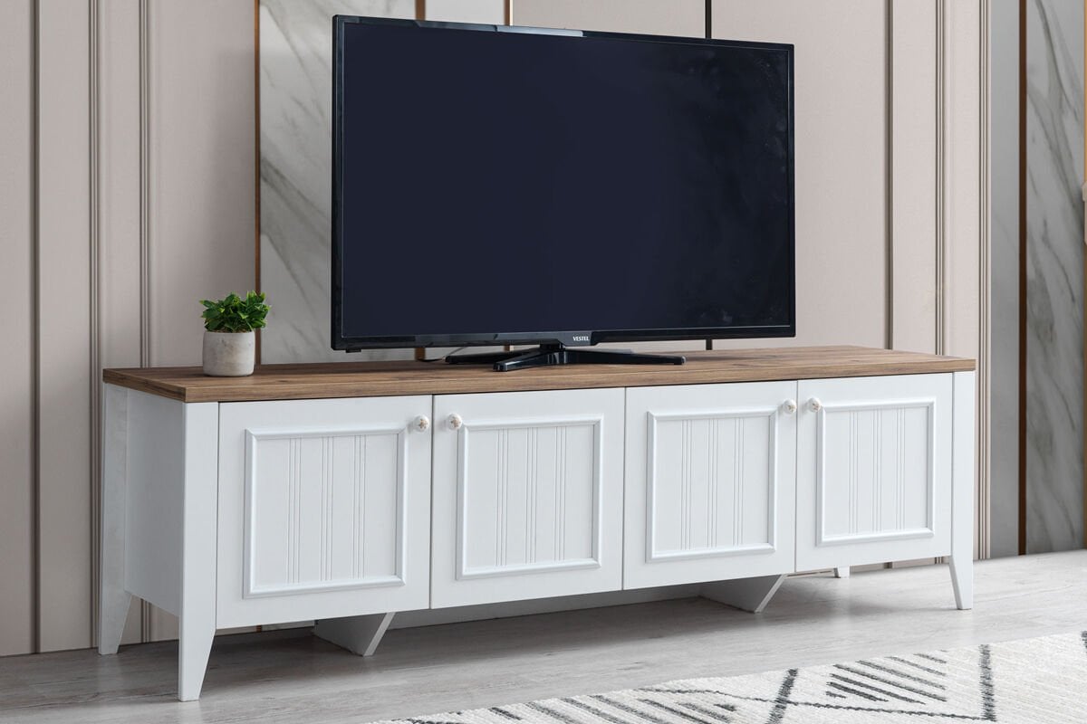 Evart E945 Yalı Tv Sehpası Beyaz/a.çam