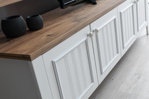 Evart E945 Yalı Tv Sehpası Beyaz/a.çam