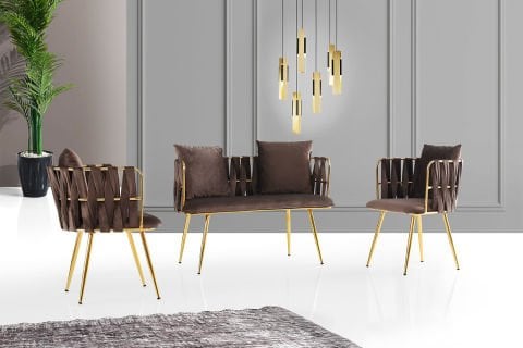 Levent Cay.0001-611, 5093 Lizbon Çay Seti Kahve Gold