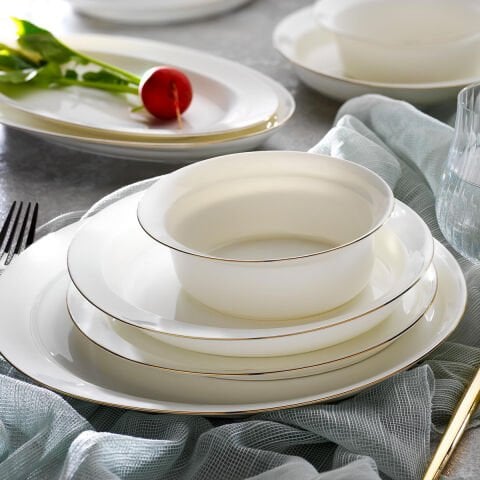 Schafer Superfine Bone Lux Yemek Takımı 56 Parça - Gold