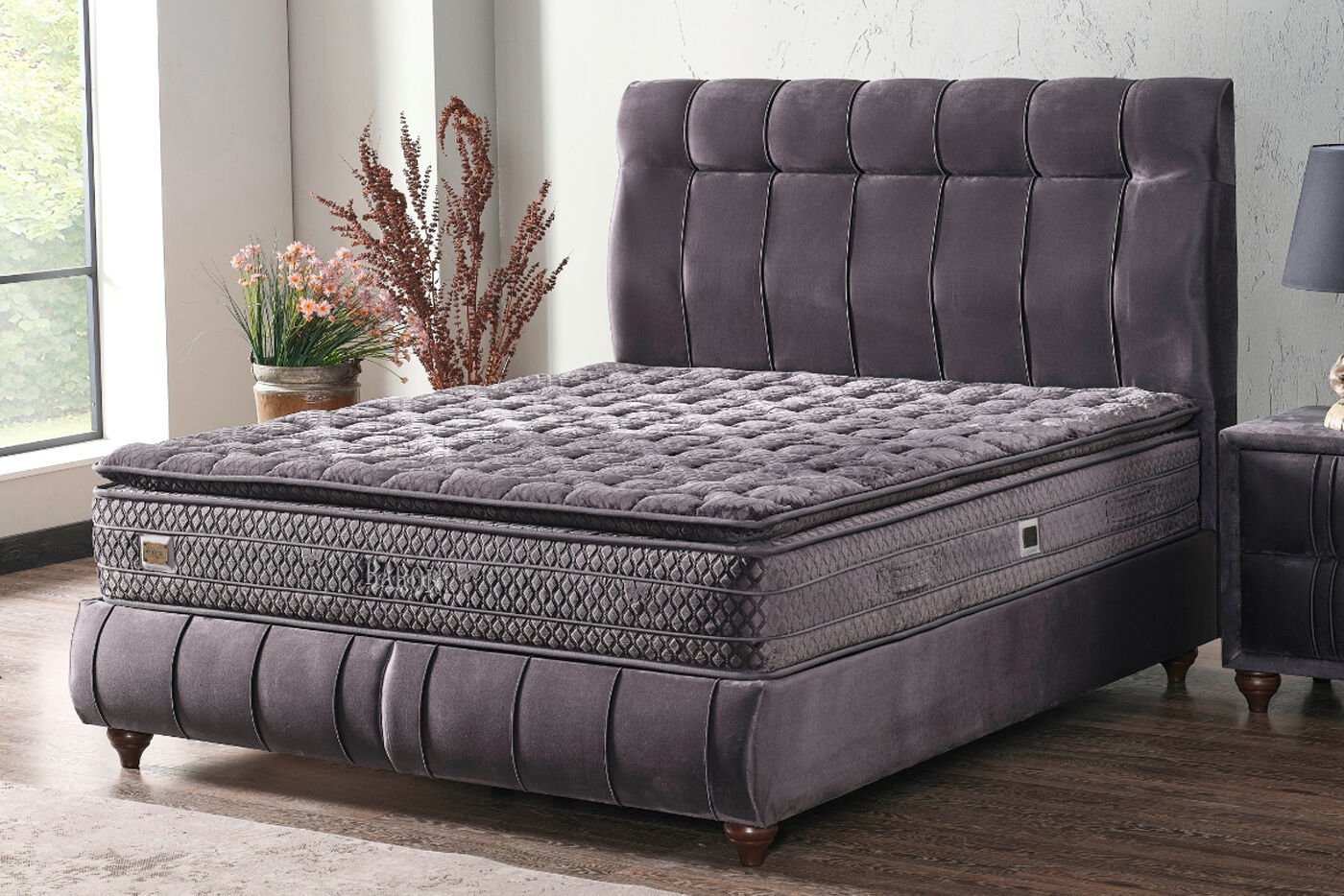 Armis Barok Plus 150x200 Yatak Baza Başlık 3'lü Set