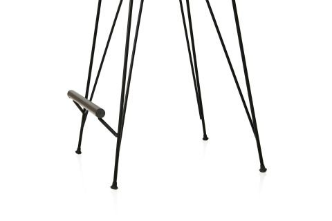 Levent Bar.0018-614, Poyraz Kollu Bar Sandalyesi Siyah Deri Siyah