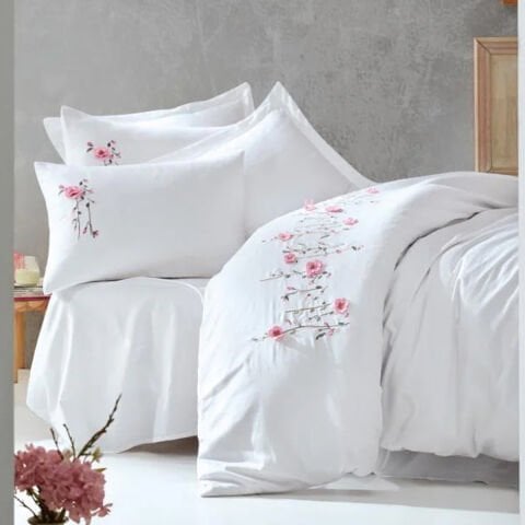 Cotton Box Çift Kişilik 3D Nakışlı Saten Nevresim Takımı