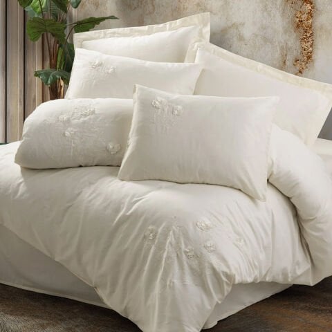 Cotton Box Çift Kişilik 3D Nakışlı Saten Nevresim Takımı