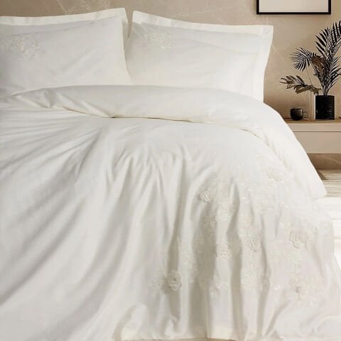 Cotton Box Çift Kişilik 3D Nakışlı Saten Nevresim Takımı