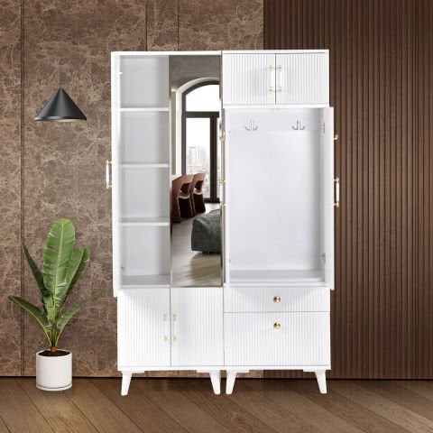 Levent Prt.0004-203, Ebruli Portmanto Beyaz