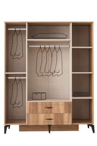 Evart E874 Hazar 4 Kapaklı Dolap