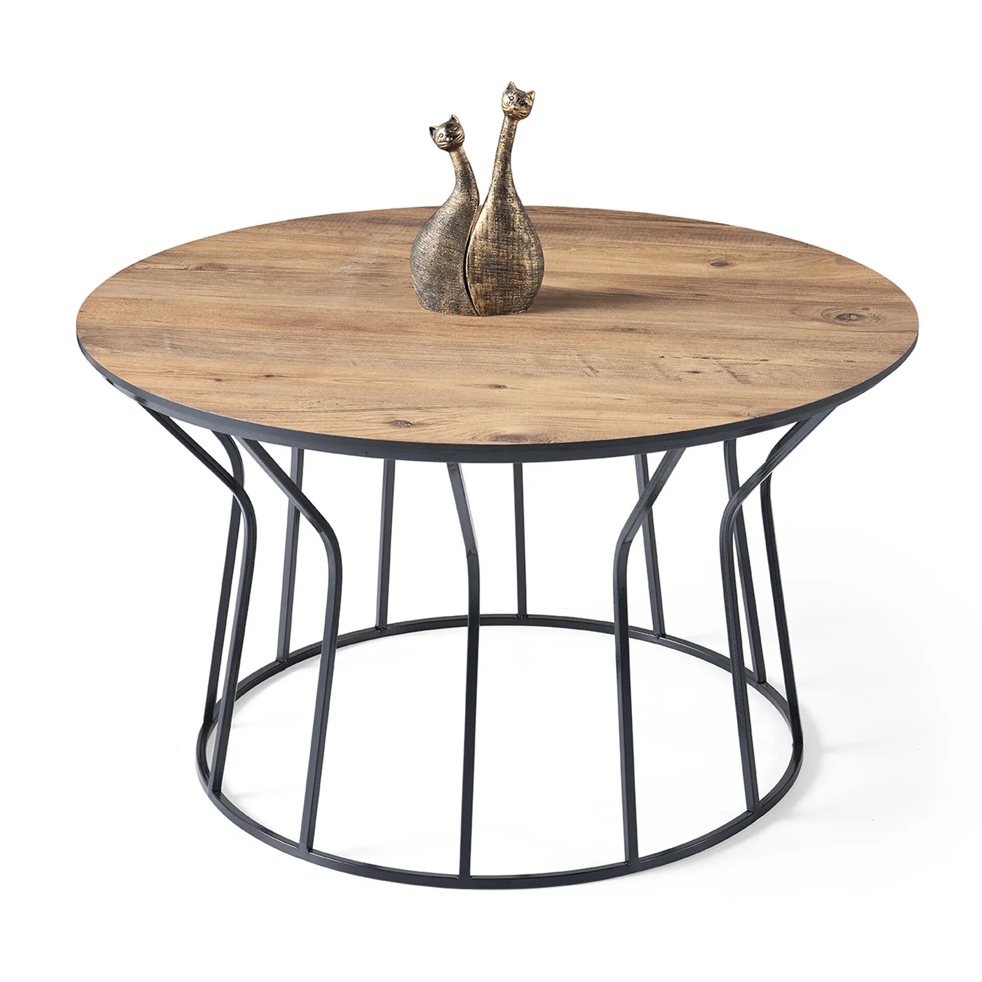 Levent Ort.0002-475, Vazo Orta Sehpa Marmo Ceviz Siyah