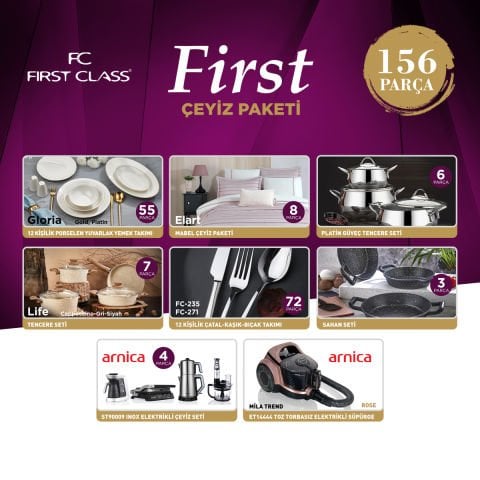 First 156 Parça Çeyiz Paketi