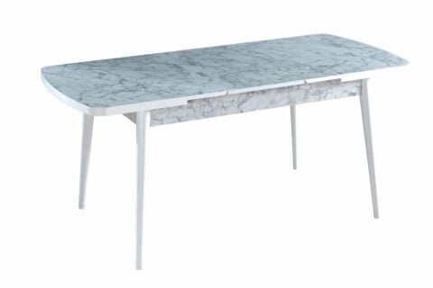 Levent MTK.0168-435, 4005 Kelebek 80*130 Metal Masa+(4) 2018 Bead San Beyaz