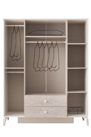 Evart E270 Petra 4 Kapaklı Dolap