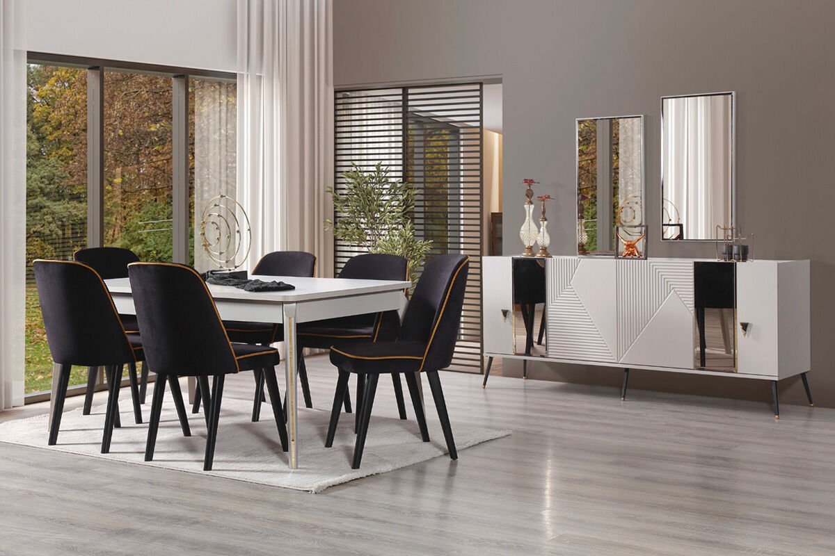 Marcabella Marbella 4 Sandalyeli Yemek Odası Takımı