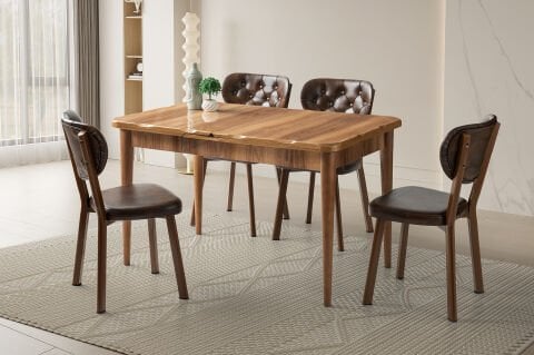 Levent Mtk.0159-278, Argun Masa 80x130 Hazar Kahve Hg Rivone Sand Kahve Metal İskelet Carven Kahve Der