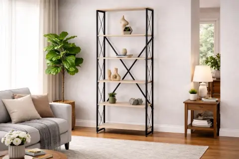 AK5612 MEK ÇAPRAZ KİTAPLIK, TRAVERTEN