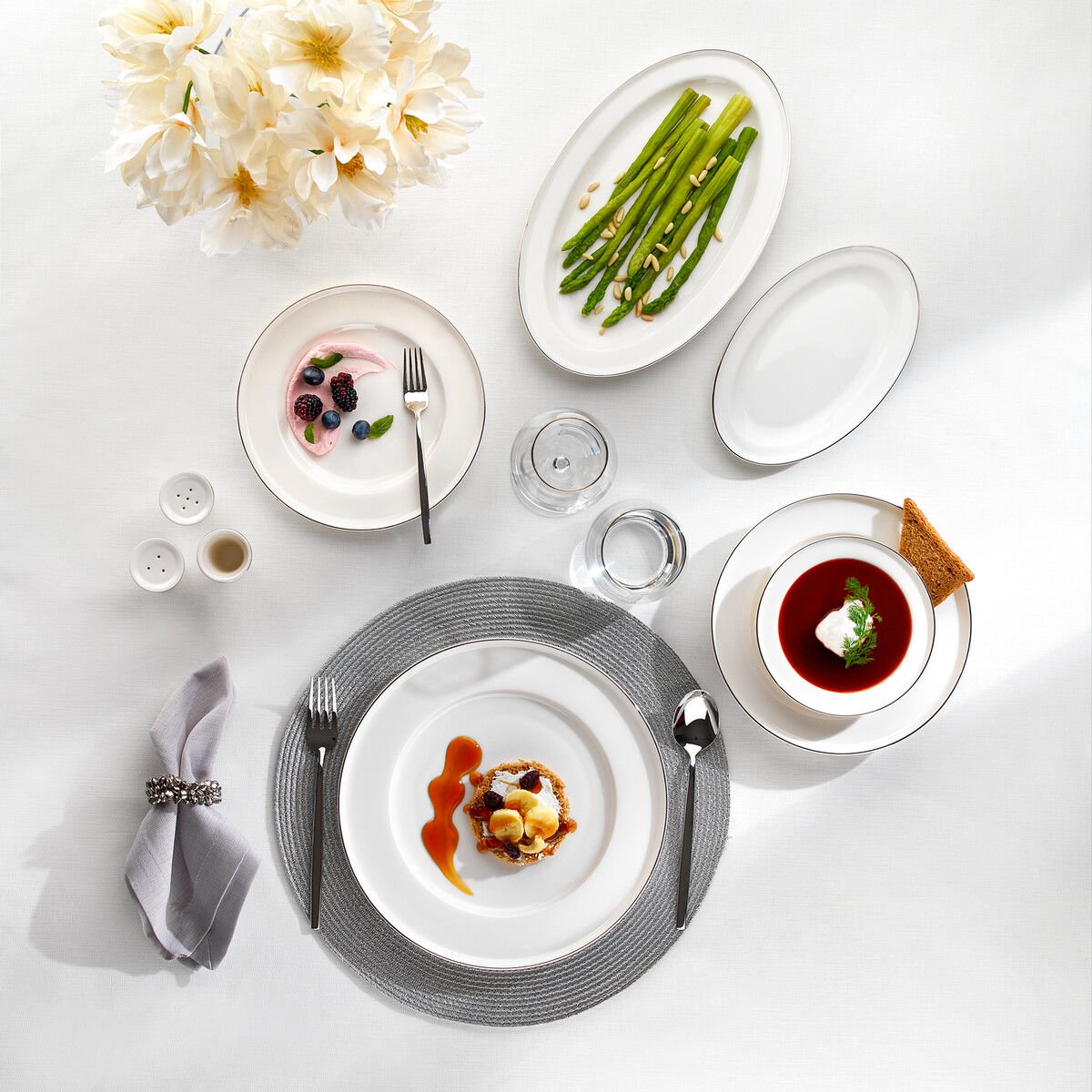 Schafer Mandy Yemek Takımı 56 Parça-Platin--------