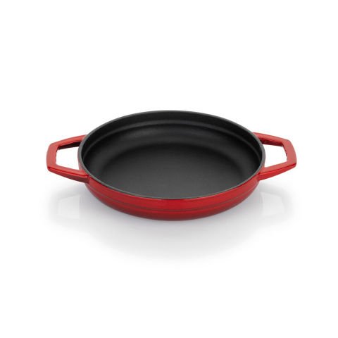 Schafer Guss Chef Döküm Sahan Çift Kulplu 19cm-1 Parça-Kırmızı