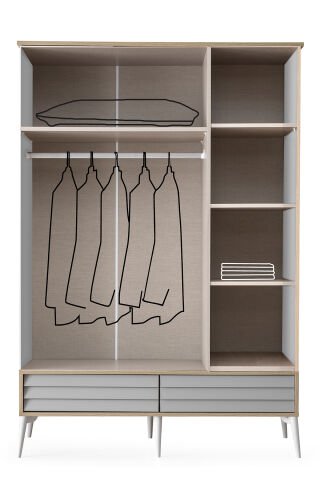 Evart E210 Asil 3 Kapaklı Dolap