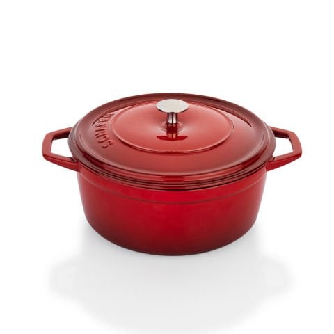 Schafer Guss Chef Döküm Derin Tencere 24cm-2 Parça-Kırmızı
