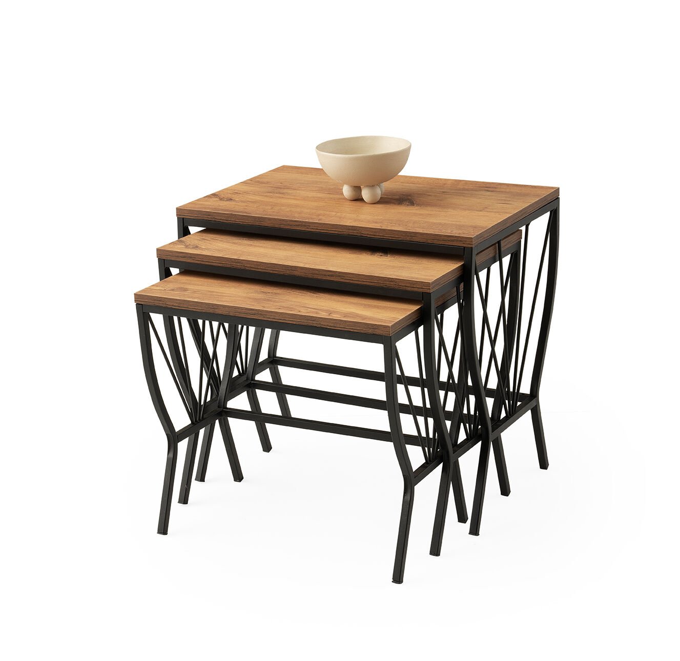 Levent Zgn.0074-475, Kupa Zigon Sehpa Ceviz Siyah