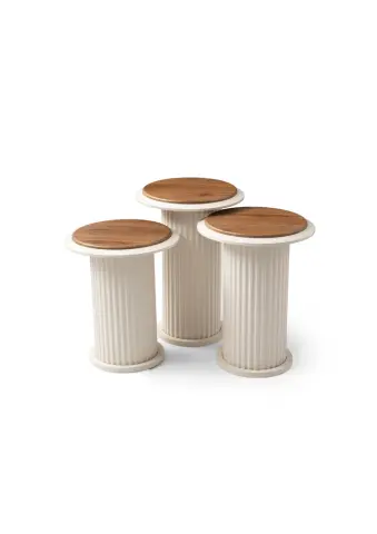 BOHEM ECE ZİGON SEHPA, EKRU-CEVİZ