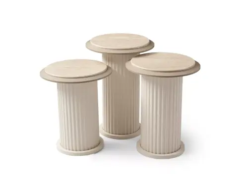 BOHEM ECE ZİGON SEHPA, EKRU-TRAVERTEN