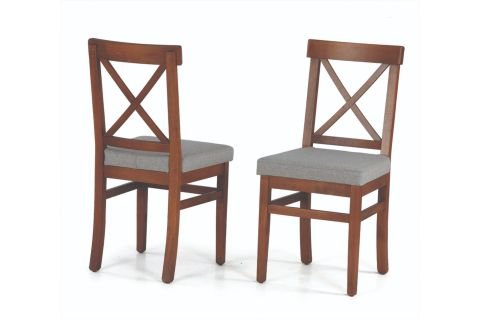 ADA LÜKENS MASA VE ÇAPRAZ DÖŞEMELİ SANDALYE, CEVİZ-GRİ, 125x80