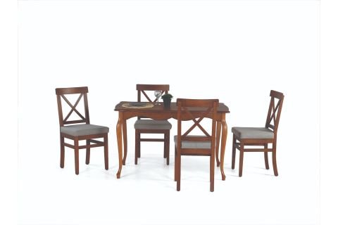 ADA LÜKENS MASA VE ÇAPRAZ DÖŞEMELİ SANDALYE, CEVİZ-GRİ, 125x80