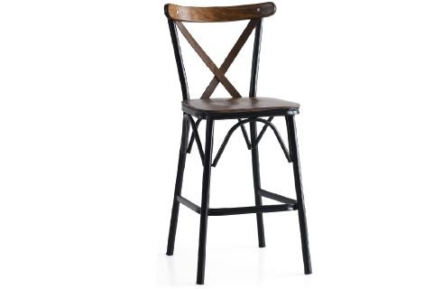 AHŞAP BAHAR BAR SANDALYESİ, SİYAH CEVİZ