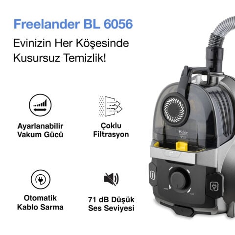 Fakir Freelander BL 6056 Toz Torbasız Elektrikli Süpürge-Silverstone