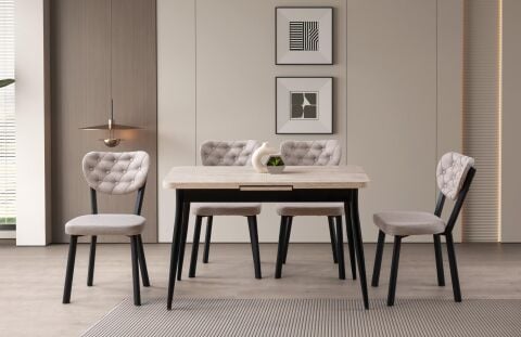 AY MASA, RİVOVE SANDALYE, TRAVERTEN, 120x70