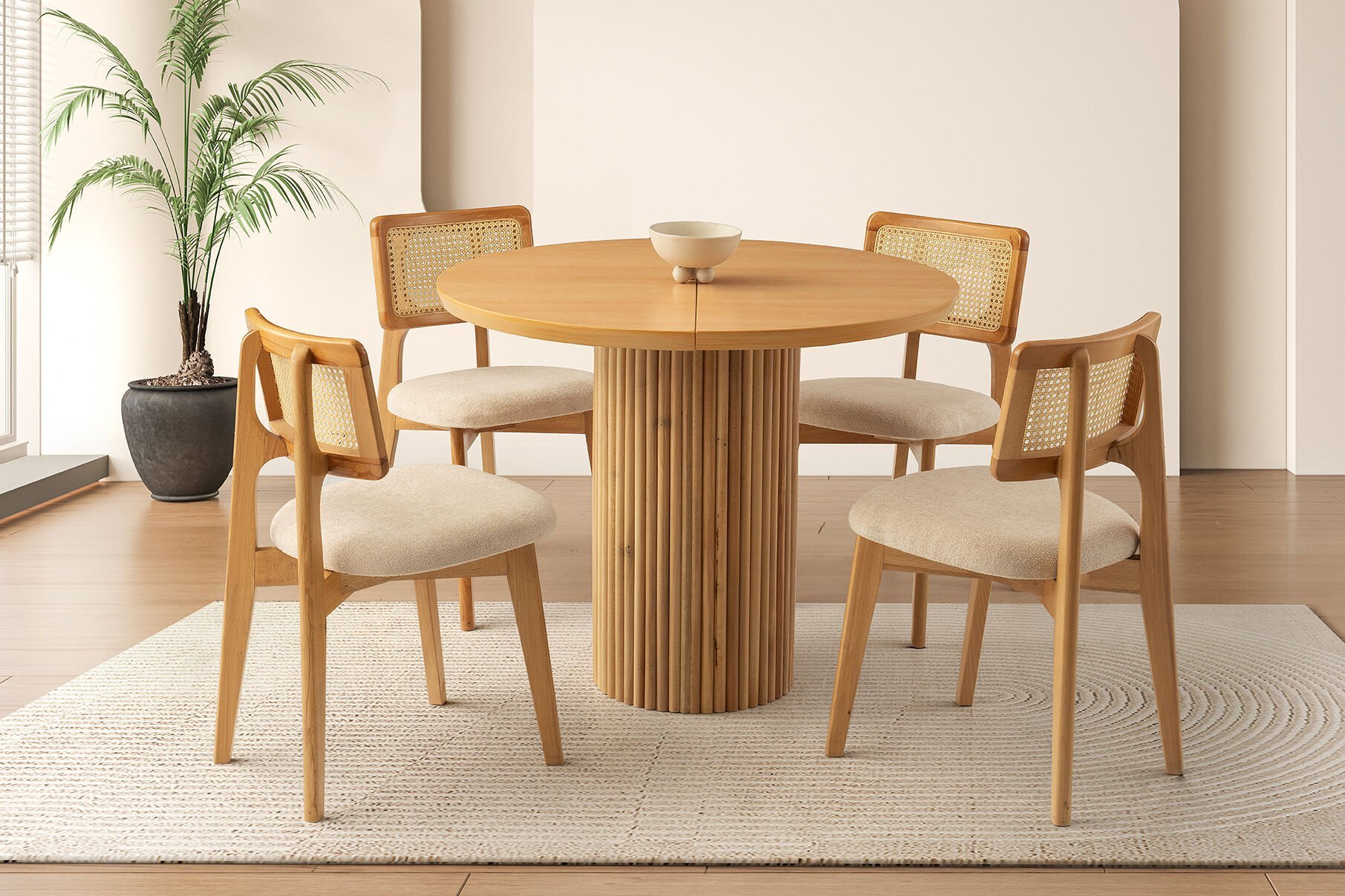 YUV. PTT AYAK 100*100 MASA + (4) ZİON AHŞAP SAN MEŞE MEŞE