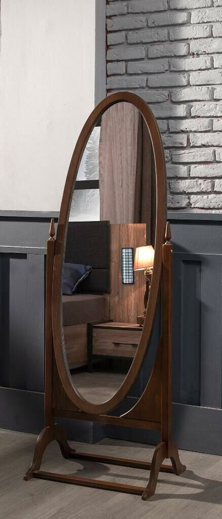 Levent AYN.0002-101, 1540 Oval Küçük Boy Aynası Ceviz