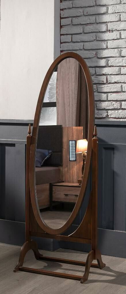 Levent AYN.0002-101, 1540 Oval Küçük Boy Aynası Ceviz