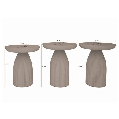 Movemo MVM-CB-3081, Mantar Sehpa Ceviz Beyaz 3'lü