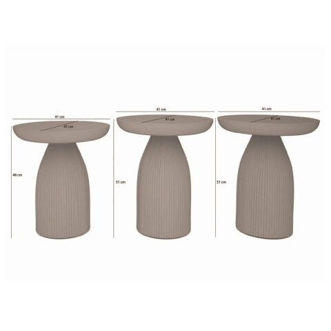 Movemo MVM-C-3083, Mantar Sehpa Ceviz 3'lü