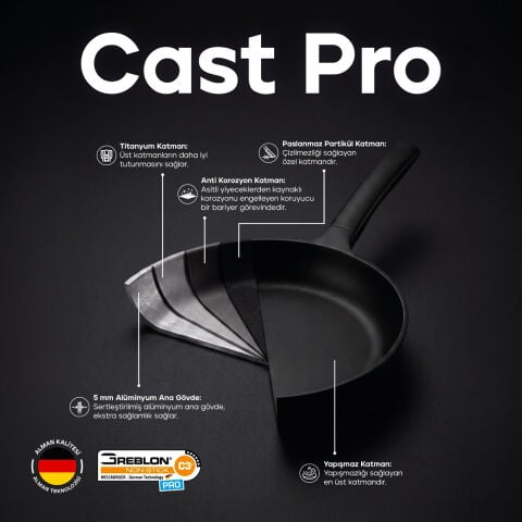 Schafer Cast Pro Döküm Tava 26 Cm-siyah