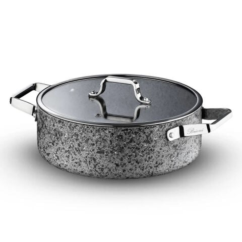 Brioni SH-125, Stone - Age 28 Cm Basık Tencere