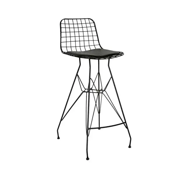 TEL BAR SANDALYESİ SİYAH