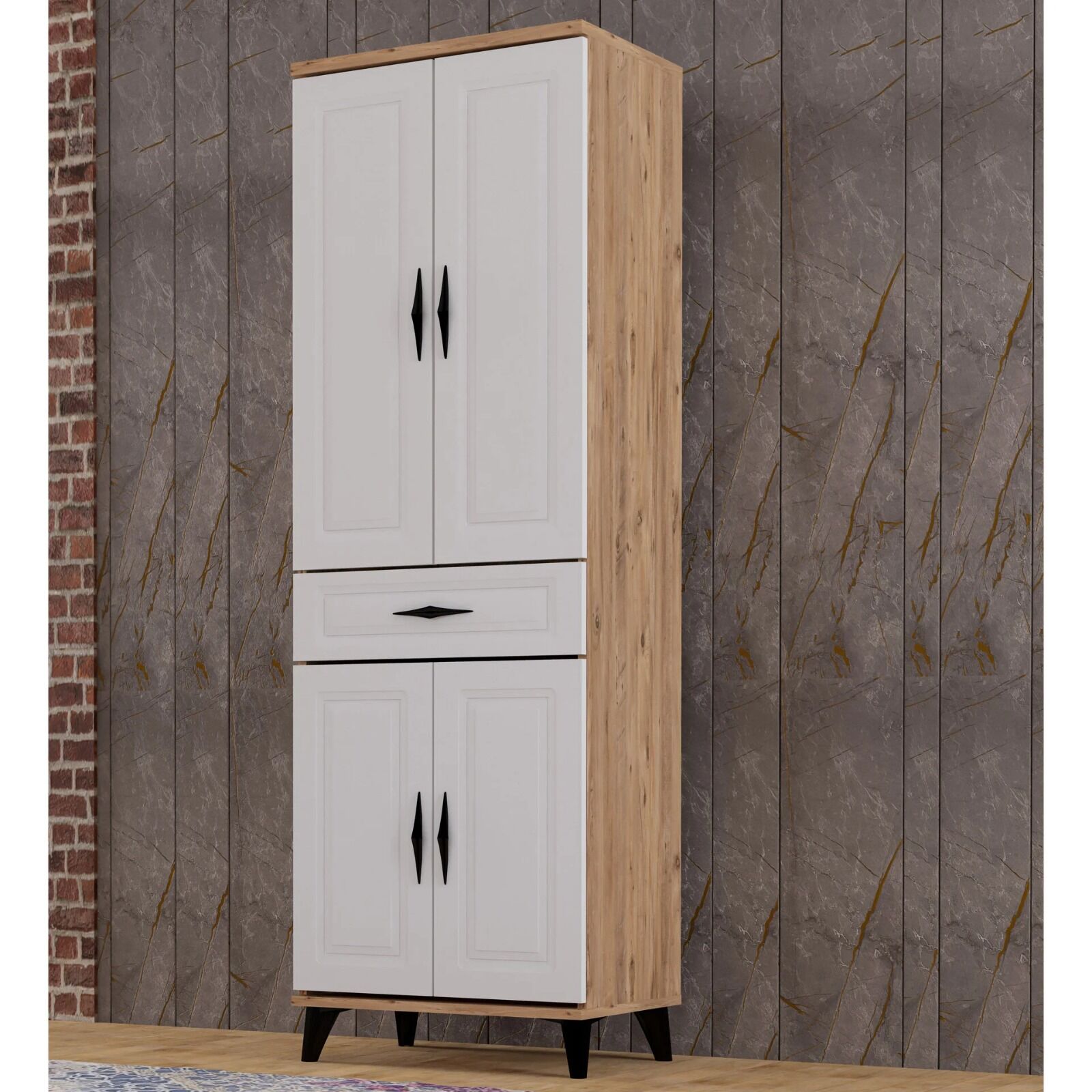 Levent Dlp.0001-216, 4 Kapaklı Çok Amaçlı Dolap Meşe Meşe