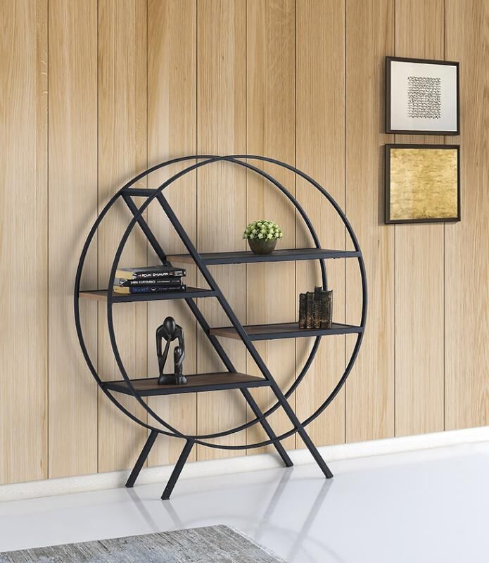 AK6888 YUVARLAK METAL KİTAPLIK-SAKSILIK SİYAH