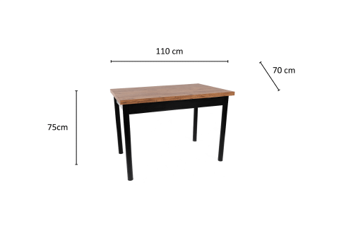 SMART 70*110 AÇILIR MASA ATLANTİK ÇAM SİYAH