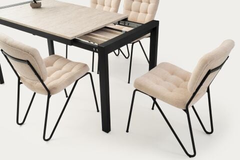 Levent MS2081, Lato 75*120 Metal Ayak Traverten