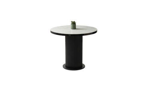 Levent Msa.0073-255, Yuvarlak Ptt Ayak 100*100 Masa Marmo Siyah