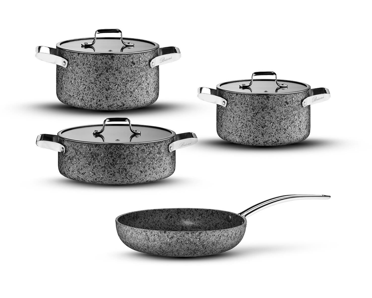 Brioni Sh-11101, Stone - Age 7 Parça Tencere Seti
