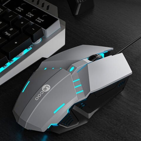 Lenovo Lecoo CM107 USB Kablolu Rainbow Aydınlatmalı Türkçe Q Oyuncu Klavye & Mouse Seti