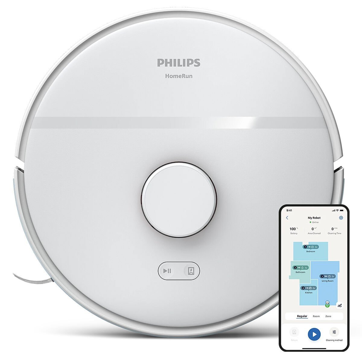 Philips XU2000/26, Homerun 2000 Serisi Aqua Beyaz Akıllı Robot Süpürge