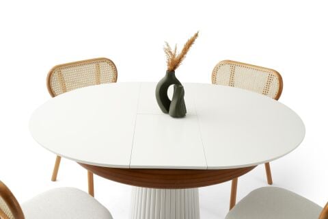 VİNTAGE MASA, ZERDA SANDALYE, BEYAZ, 100x100