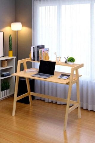 Digithome DB-0030, 1 Raflı Kitaplık Masif Çalışma Masası