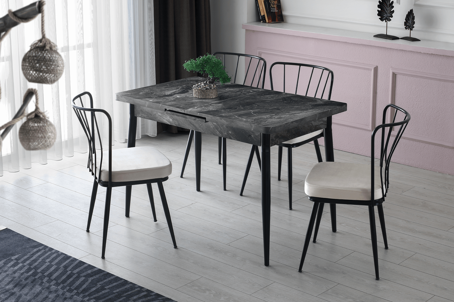 AY MASA VE AY SANDALYE TAKIMI, COSMOS, 70X120